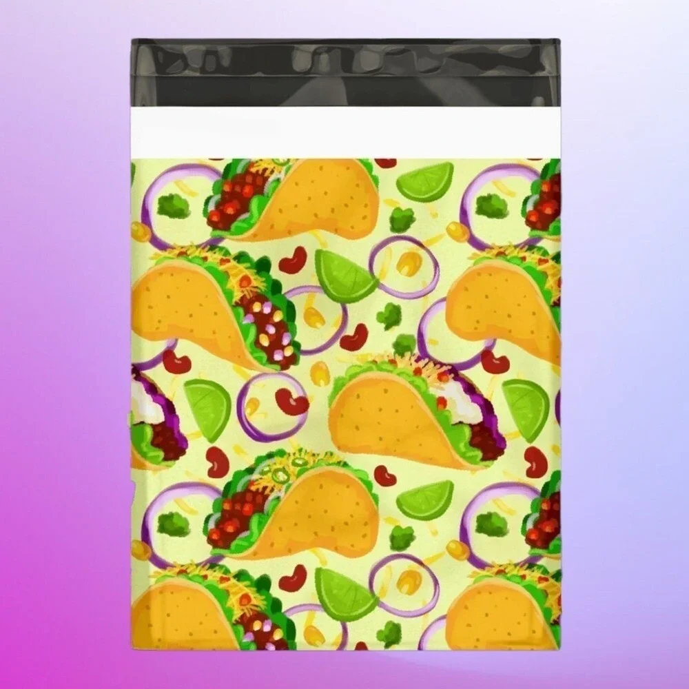 20 Tasty Taco Tuesday Poly Mailers Shipping Envelopes Multicolor 10x13